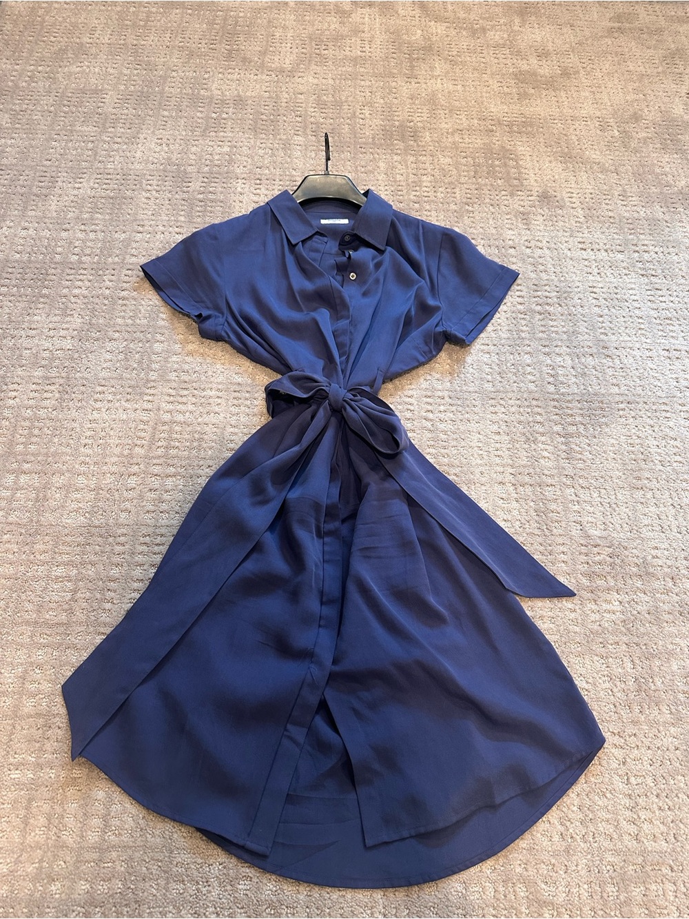 UNTUCKit Navy Tie-Waist Shirt Dress - Women